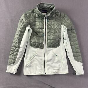 Patagonia Jacket Women's Small Green Hybrid Down Full Zip Outdoor Casual